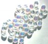 30 12mm Crystal AB Flat Oval Glass Beads